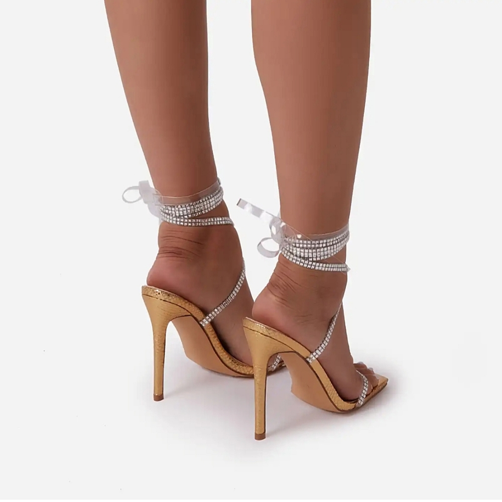 💎Cameron Gold Silver Rhinestone Heel💎 - Picture 3 of 3